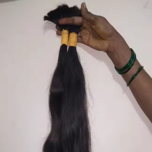 100% Unprocessed One Donor Hair Stop Quality Fast Delivery Indian Virgin Remy Human Hair <strong>Bulk</strong> &amp;waft Brown Color Long <strong>Bulk</strong> Hair - Product Image 6