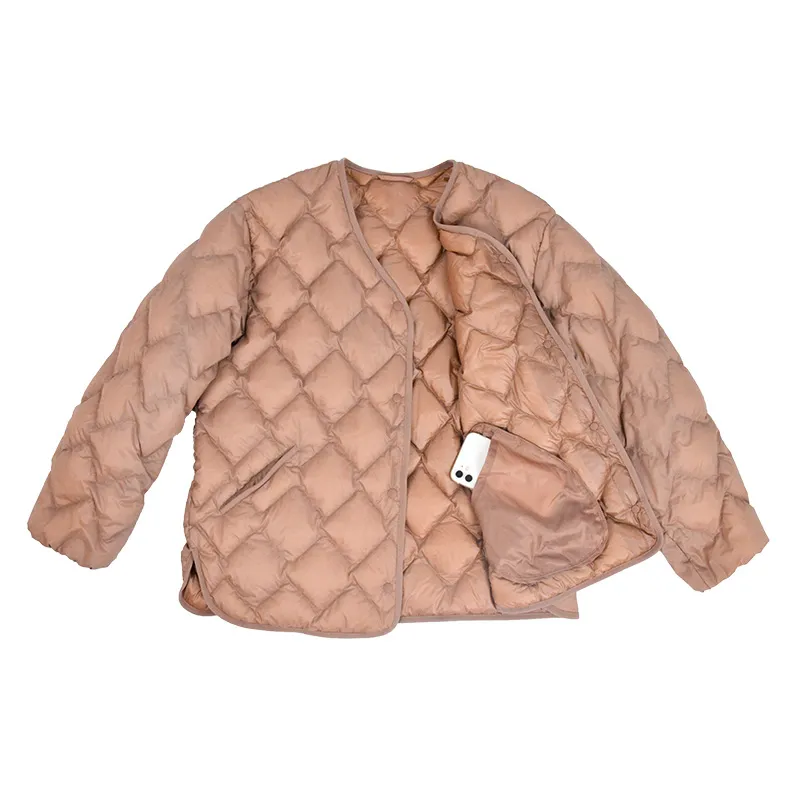 2023 Nova Marca personalizado puffer jaqueta rosa plus size jaquetas de roupas femininas puffer luz das mulheres jaqueta de pato pena