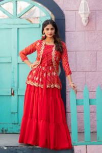 Yüksek kaliteli kadınlar hindistan'dan uygun fiyatlarla eşleşen üst ve ceket ile <span class=keywords><strong>Lehnga</strong></span> giymek