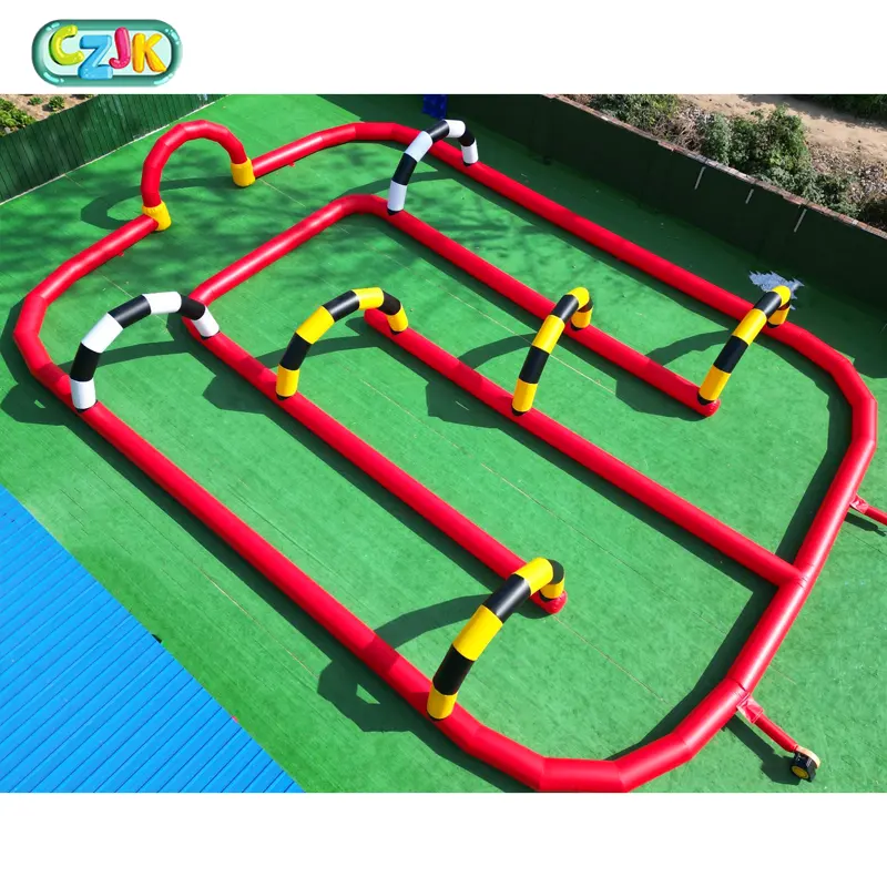 Outdoor Kinder Sportspiele Go Kart Rennstrecke aufblasbare Rennstrecke Autoscooter Rennstrecke Barrieren