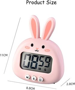 Niedlicher Cartoon Bunny Rabbit Countdown Küchen timer Digitaler Kocht imer mit Magnet LCD-Bildschirm uhr Hängbare benutzer definierte Farbe - Product Image 3