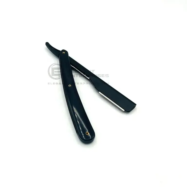 理髪店シェービングかみそりプラスチックハンドル持続可能な露出ブレード2MM黒色コーティングされた高品質のカスタムパッキングカスタムロゴAva