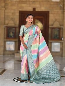 マルチカラーbanarasiシルクサリーコルカタのサプライヤー - Product Image 2