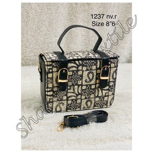 Cotton Block Prints Fabric Custom Fashion Ladies Office Purses Handbag's Shoulder <strong>Bag</strong> Ladies Box Shape <strong>Bag</strong> With Detachable Sling - Product Image 2