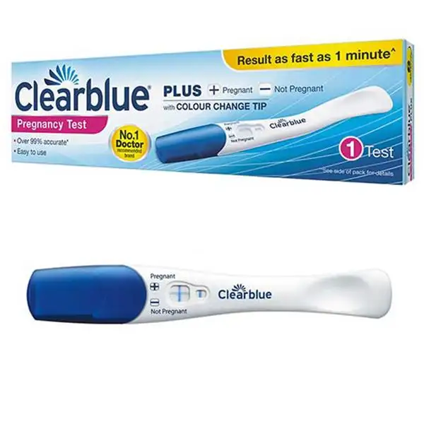 Clearblue Zwangerschapstest Dubbel-Check & Date Combo Pack, 2 Tests (1 Digitaal 1 Visueel)/Helderblauwe Digitale Zwangerschapstest Met Week