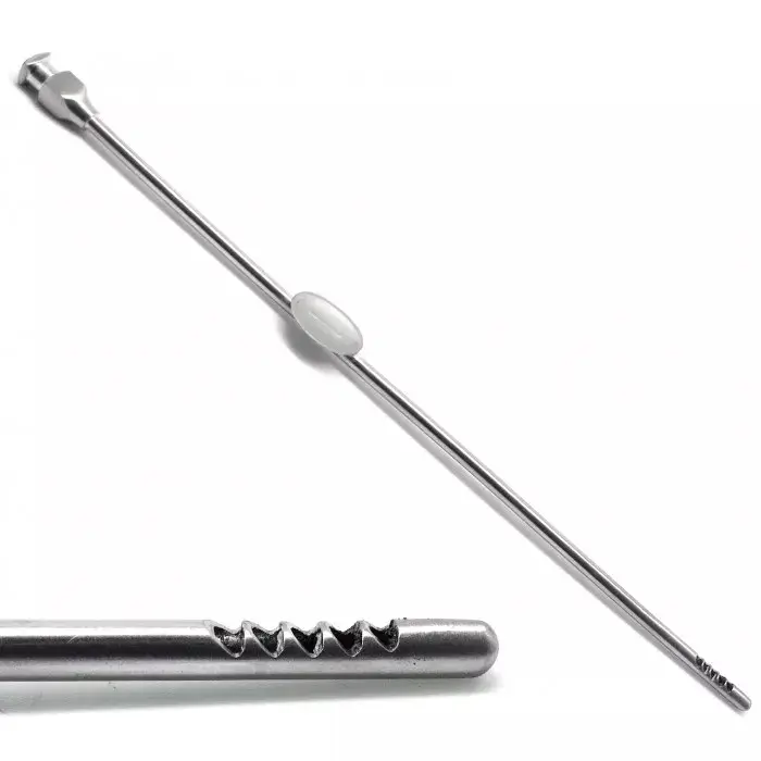 Novak 자궁 내막 흡입 Curette 3mm 23cm 생검 흡입 스트레이트, Luer 잠금 허브 스테인레스 스틸 ISO 승인