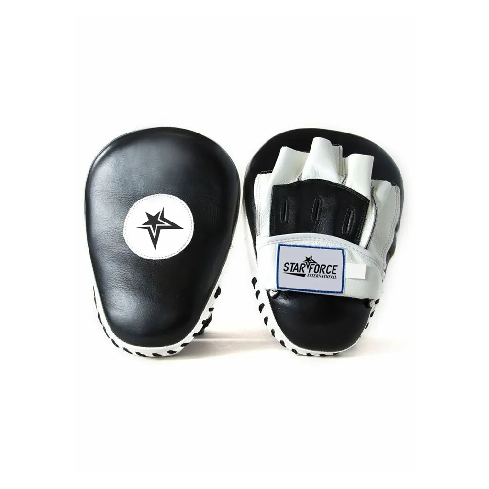 Deflector de boxeo curvo para entrenamiento, guante de piel sintética con almohadilla de enfoque para MMA, Karate, Muay Thai, Kick, 5 dedos, objetivo de mano