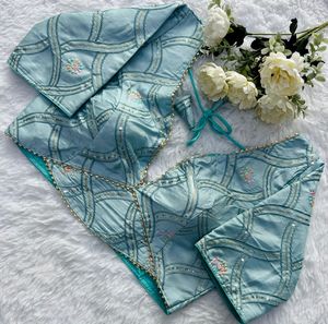 萨里斯印度设计师Banglori丝绸宝莱坞加厚缝合乔利作物上衣的现成女式衬衫