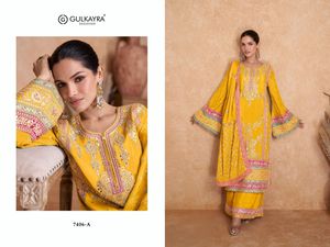 אנטרה אורח חיים נשים מסיבה ללבוש salwar kameez עם רצף רקמת צ 'ינון כבדה ועבודת קידוד
