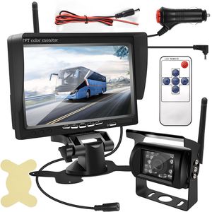 12V 24V inalámbrico impermeable 18IR visión nocturna cámara de respaldo de visión trasera 7 pulgadas Monitor sistema de conducción para RV camión autobús remolque - Product Image 6