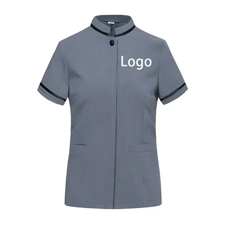 Fashion Custom Top Quality Restaurant Hotel Cleaning Uniform Clothing Housekeeper Staff Uniform Cotton chef jacket made in India
