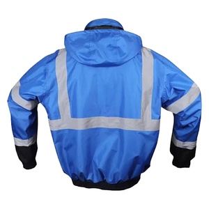 蓝色安全夹克反光道路冬季安全夹克hi vis工作服OEM高能见度工作服 - Product Image 3