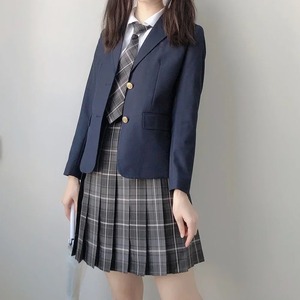 Japonya tiki tarzı kadın elbise seti JK sevimli Kawaii lise sınıf kız öğrenci üniforma Blazers giysi lacivert ceket sonbahar