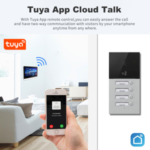 Intercomunicador de vídeo multifunción para 4 apartamentos, sistema de intercomunicación de seguridad para villa, con wifi - Product Image 2