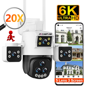 Rscamtom 20X变焦6K 5镜头户外安全摄像机彩色夜视人体检测报警ipc360家庭网络摄像机 - Product Image 1