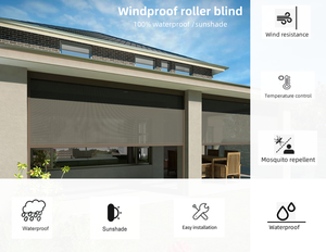 Outdoor Retractable Screen Motorized Blinds <strong>Shades</strong> Shutters Pergola Pull Down Screen <strong>Door</strong> Zip Screen - Product Image 2