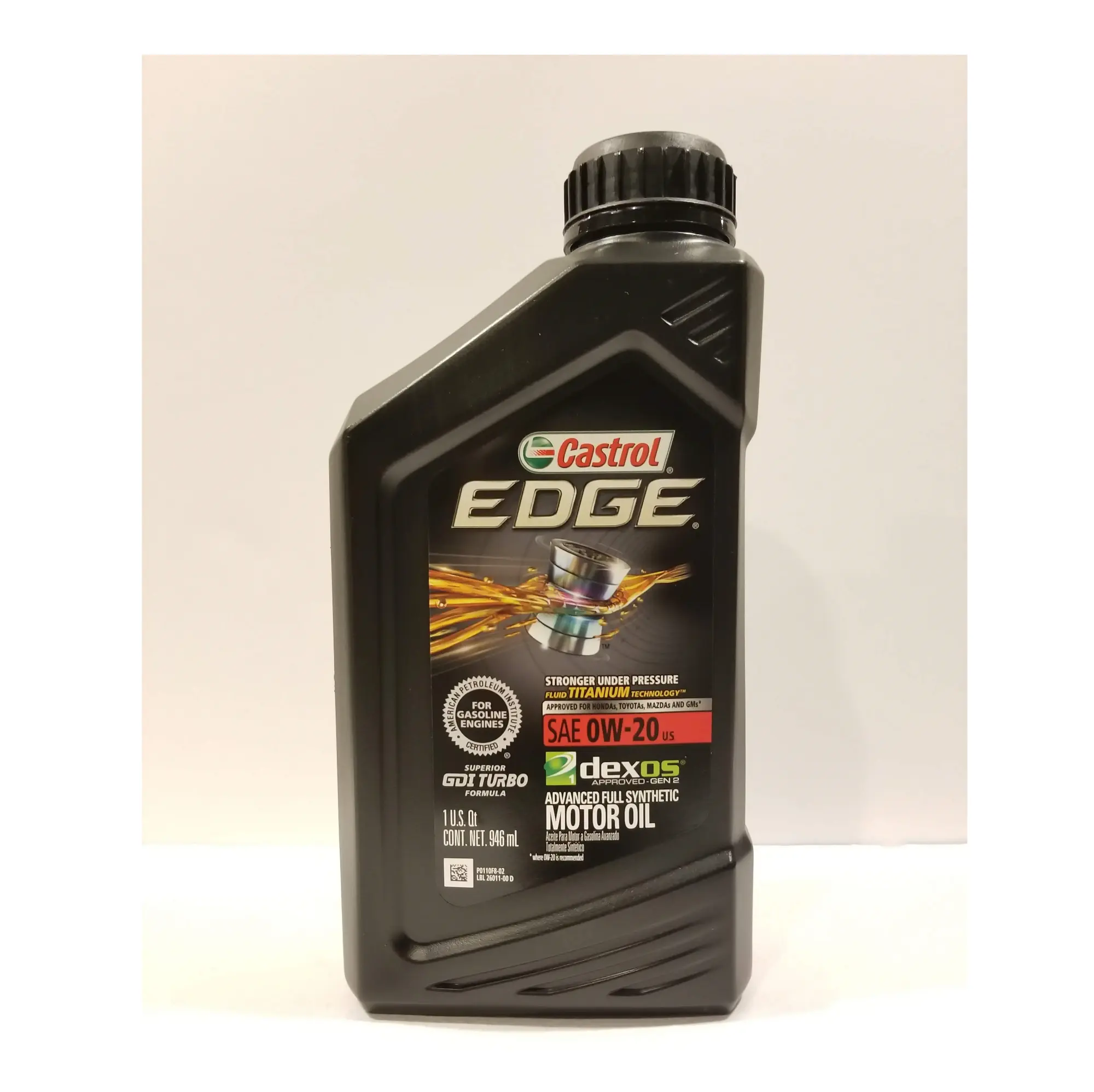 زيت محرك Castrol EDGE 0W-20 متقدم اصطناعي بالكامل 1 قطعة (حزمة من 6)