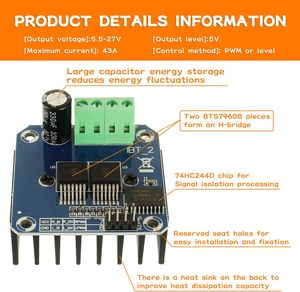BTS7960 43A Hochleistungs-Motor treiber modul/Smart BTS7960 Hochleistungs-Smart-Automotortreiber-Halbleiter modul