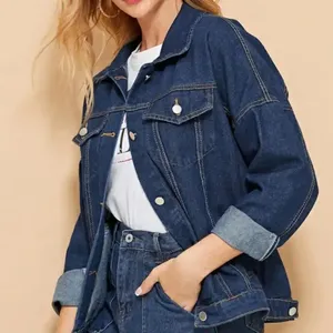 Klasik bayan Denim ceketler-zahmetsiz rahat görünümler için şık, rahat ve dayanıklı dış giyim