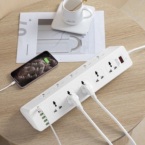 Enchufe de escritorio creativo multifuncional fila de agujeros universal USB tira de alimentación multiposición con precio asequible - Product Image 6