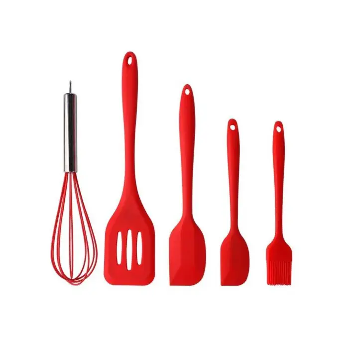 Drop-Shipping peralatan memanggang kelas makanan rumah tangga peralatan masak 5 Set peralatan dapur silikon alat masak peralatan dapur silikon N