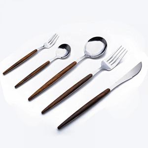 Çam elma kolu altın çatal bıçak kaşık seti hindistan'da yapılan en iyi mutfak servis araçları - Product Image 2