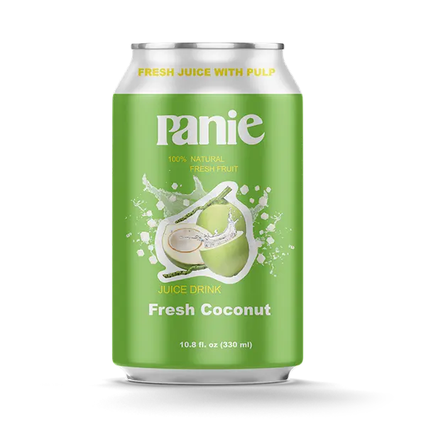 Jus de noix de coco Panie Purée de 330ml avec jus de fruits naturel de noix de coco Fabricant Fournisseur OEM et ODM Service Jus de fruits Exportation