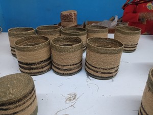 Yüksek talep katlanabilir saklama sepetleri dokuma sepet pamuk halat Bin küçük sepet organizatör için bebek kreş çamaşır çocuk oyuncak