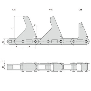 CA2060H-C2E CA2060H-C4E CA2060H-C5E Agricultural Steel Conveyor CA2060h Roller <strong>Chains</strong> With Attachment Made in Vietnam - Product Image 1