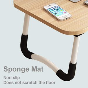 Lap bàn với máy tính bảng Khe cắm có thể gập lại máy tính xách tay bảng với ngăn kéo lưu trữ giường di động bàn cho máy tính xách tay máy tính khay với cup chủ - Product Image 2