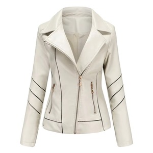 2025皮夹克女薄PU短外套春秋摩托车服新款优质皮革廉价奢华夹克 - Product Image 4