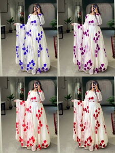 夏季集体民族服装印度kurtis女性最新棉人造丝混纺面料刺绣脖子图案柔软光滑