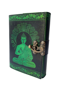 Handcraft Buddha Antique <strong>Scripts</strong> Embossed Front Cover Genuine Leather Note <strong>Book</strong> A5 Diary Customizable Journal Deckle Edge Papers - Product Image 6