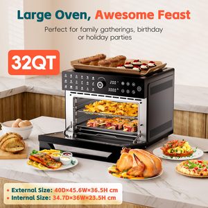 Friggitrice ad aria forno tostapane combinato, 18 funzioni di cottura e comandi digitali finitura in acciaio inossidabile, capacità 32QT - Product Image 2