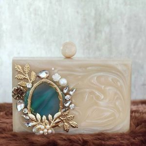 奢华新娘用品树脂设计师手拿包晚装包/女士手拿包/手拿包批发高品质来自印度