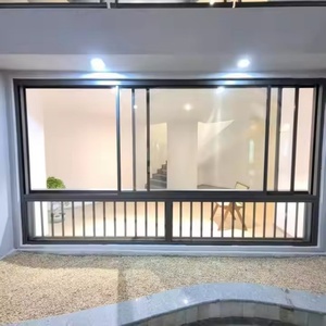 定制现代别墅和商用窗户，带3条轨道双层玻璃铝框架滑动门水平开口图案 - Product Image 6