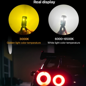 หลอดไฟเลี้ยว LED 1156 ba15s 3000K 6500K ไฟเบรคขนาดเล็กไฟตัดหมอก30วัตต์ CSP ไฟอัตโนมัติ IP67 3156 7440 T20 - Product Image 6