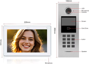 Sistema de videoportero inteligente Anjielo, 10 unidades, videoportero IP de 7 pulgadas, teléfono para sistema de control de seguridad de apartamentos múltiples - Product Image 4