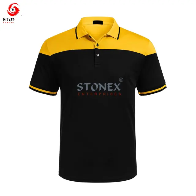 Amarelo Preto Polo Collar T shirts Para Homens Com Logotipo Bordado T-shirt Dos Homens T-shirts De Algodão Camisas Polo para Homens 2023