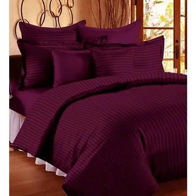 Roxo sólido 100% algodão orgânico gots, certificado hot-microfibra 4pcs conjunto superior, fonte de fábrica dupla, tampas de duvet, cama