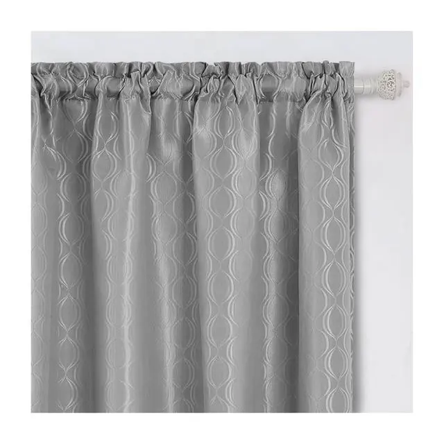 Cortinas bordadas simples para sala de estar, sala de jantar e quarto, algodão prateado e grosso, de boa qualidade, com alto sombreamento