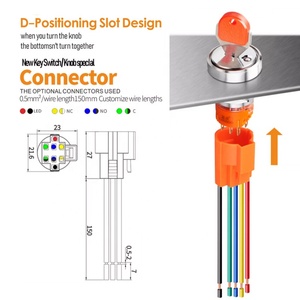 19/22mm IP65 impermeabile autobloccante 1 no1nc/2 no2nc con illuminazione a LED chiave in metallo interruttore a pulsante rotante - Product Image 3