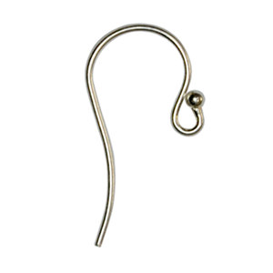 <strong>Sterling</strong> Silver Shepherd <strong>Ear</strong> <strong>Wire</strong> 0.8mm Earring Hooks Fishhook With Ball Silver Jewelry Accessories for Jewelry Making - Product Image 1