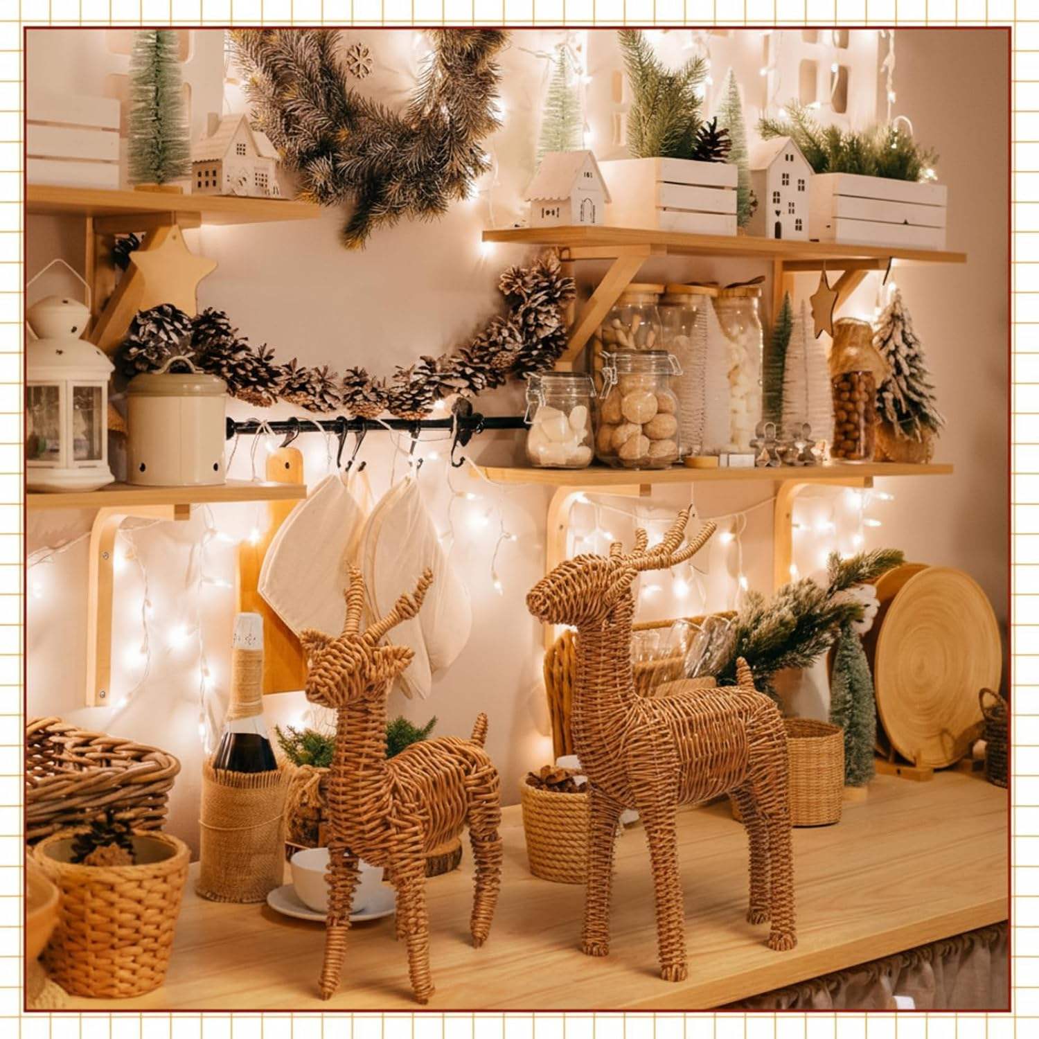 Osier naturel brun doré/bronze