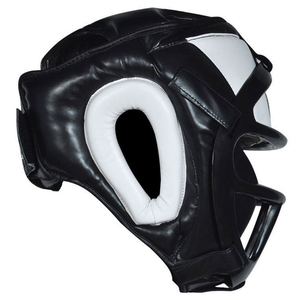 Boks MMA eğitim kickboks için yüz için özelleştirilmiş inek derisi deri koruyucu başlık - Product Image 4