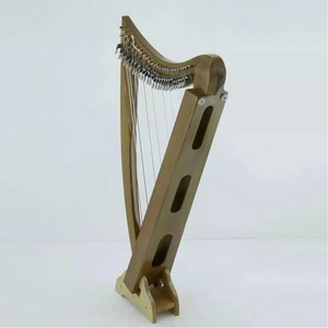 Doğal renkte Harpist enstrüman aksesuar için ücretsiz dize seti ile doğal ahşap yeni 34-String kolu arp - Product Image 3