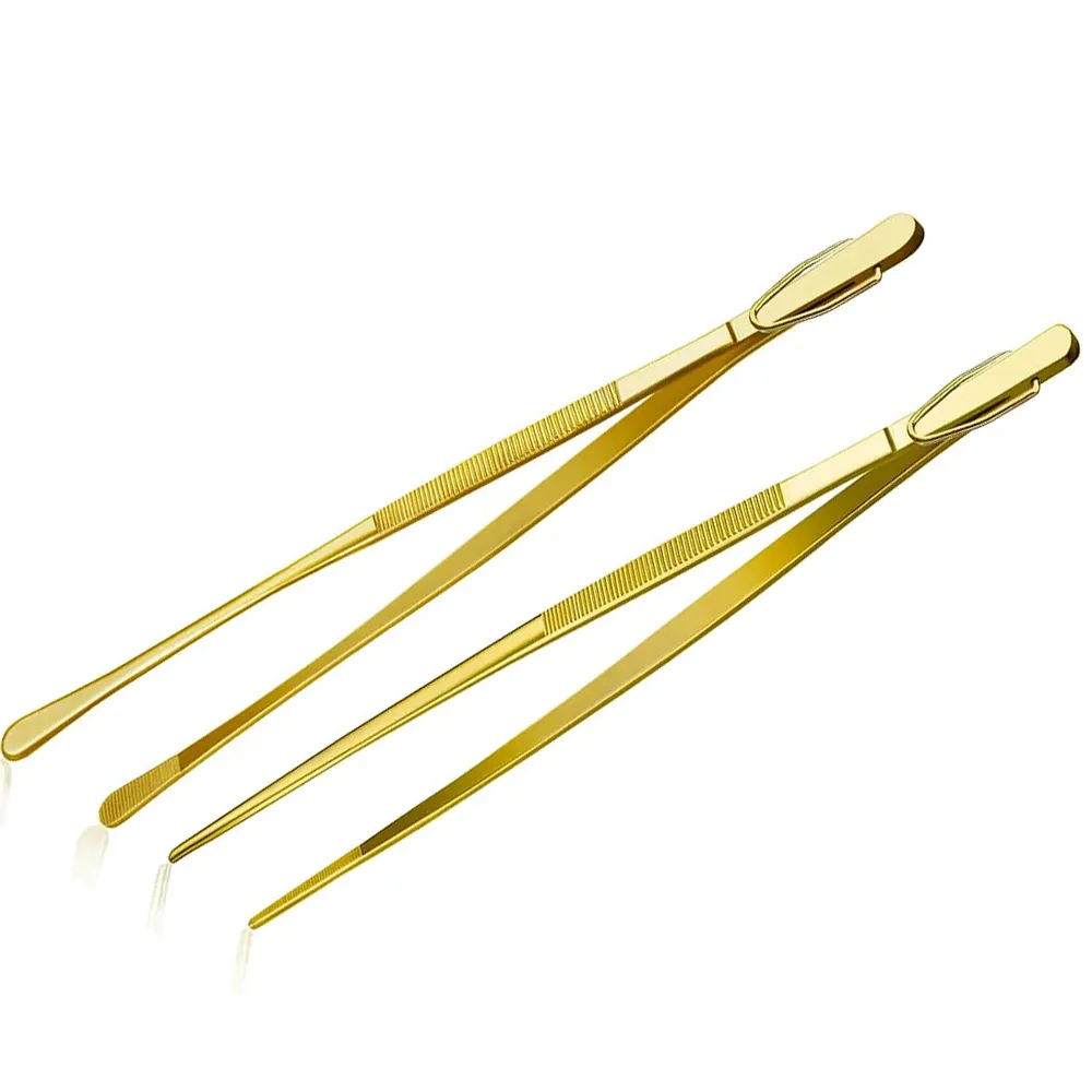 Pinzas de acero inoxidable rectas de extremo romo para laboratorio, pinzas para instrumentos quirúrgicos, pinzas médicas, Punta dentada