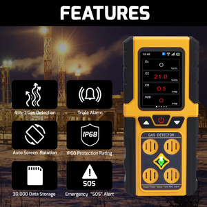 Rivelatore di perdite di Gas ad alta precisione analizzatore 4 in 1 H2S EX O2 CO IP68 livello di protezione sensore di Gas allarme luce udibile - Product Image 3
