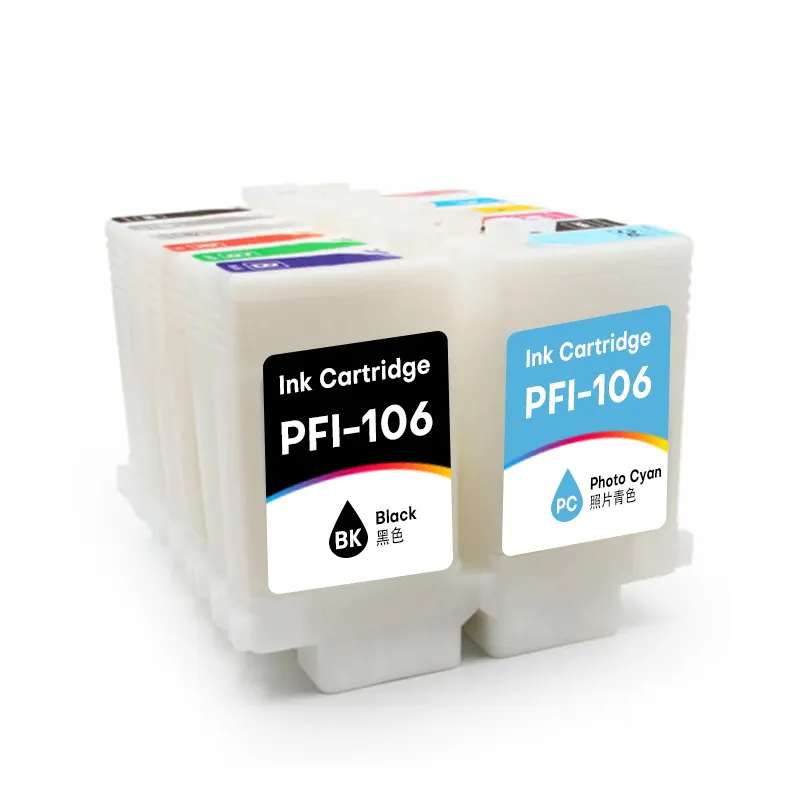 Cartucho de tinta recarregável vazio HESHUN Premium PFI106 pfi106 compatível para impressora Canon 6400 iPF 6400S 6410S
