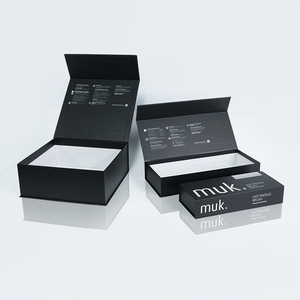 Có Thể Tái Chế Sang Trọng Tùy Chỉnh Màu Đen Loại Cuốn Sách Bao Bì Hộp Quà Tặng Cứng Cứng Ban Cứng In Logo Quà Tặng Từ Hộp Giấy Cho Máy Sấy Tóc - Product Image 1